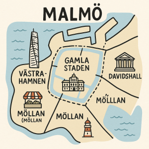 carte des quartiers de Malmo